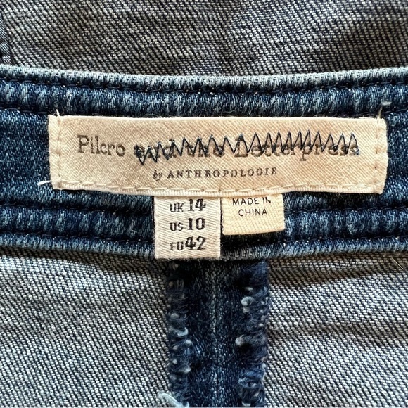 Anthropologie Pilcro Dark Denim Button Wrap Skirt - Picture 7 of 11